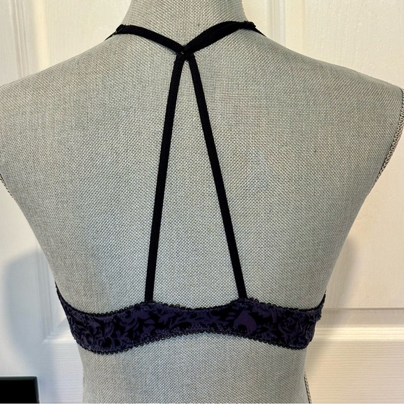 FREE PEOPLE Intimately Navy & Purple Bralette Size SMALL - Picture 4 of 7